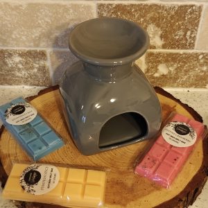 Grey Oven-Dome Wax Melt Burner & Add your own 3 Wax Melt Bars